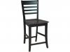 ROMAN NON SWIVEL COUNTER STOOL 24" COAL & BLACK